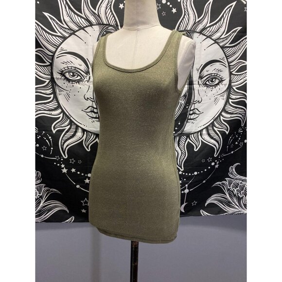 2 a new day sleeveless tanks gold metallic & blue striped M/Large - Picture 1 of 5